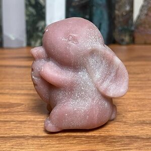 Pink Opal Bunny Crystal Carving